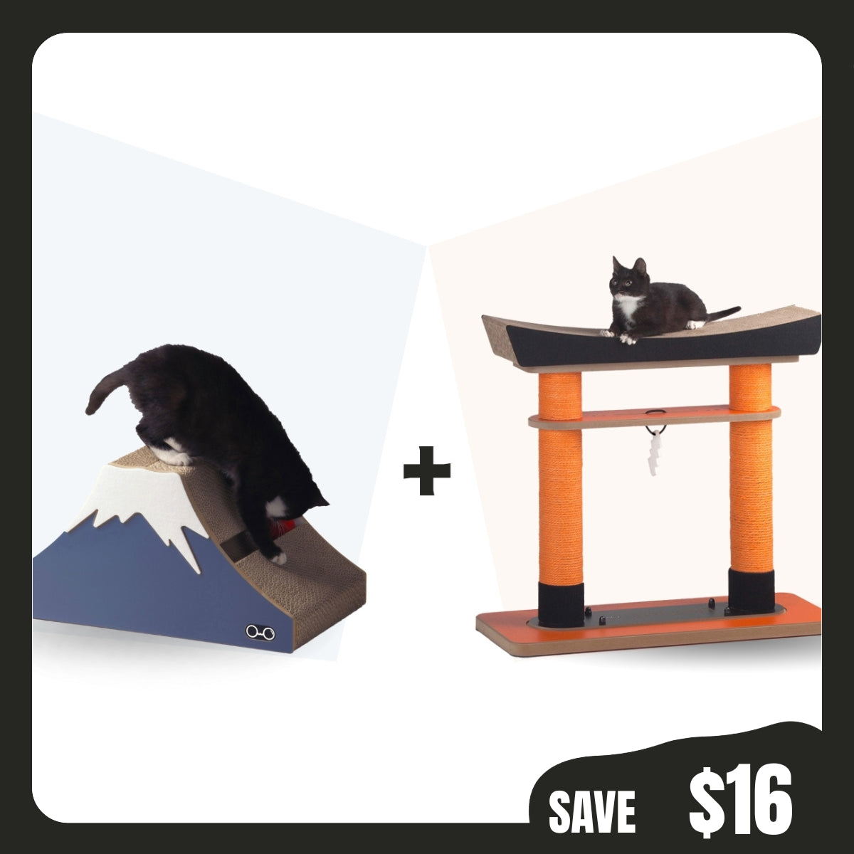 Japanese Style Cat Scratcher Bundle - Torii & Hot Spring Set | ArkPet