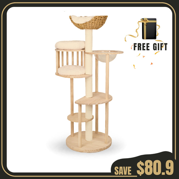 Wooden Cat Tree Tower