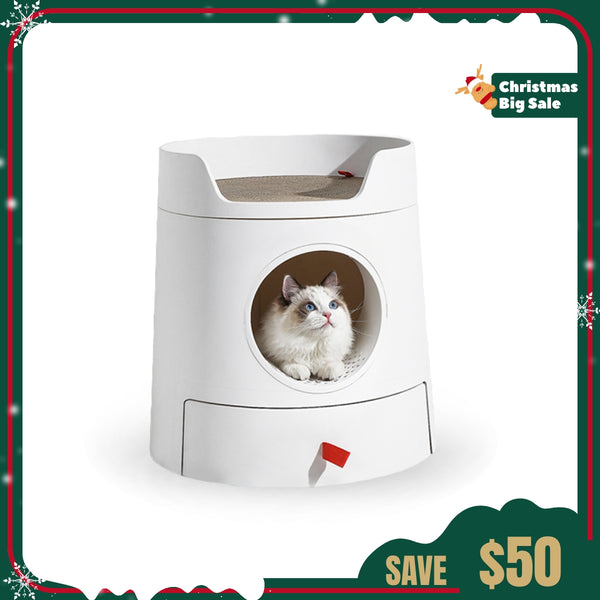 Castle 2 in 1 Cat Litter Box with Cat Scratching Board
