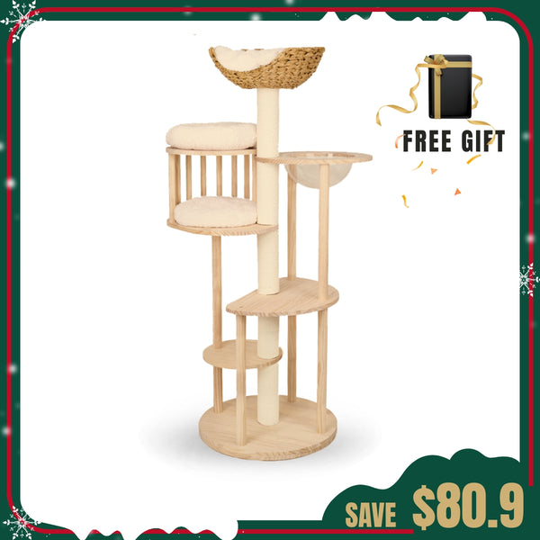 Wooden Cat Tree Tower