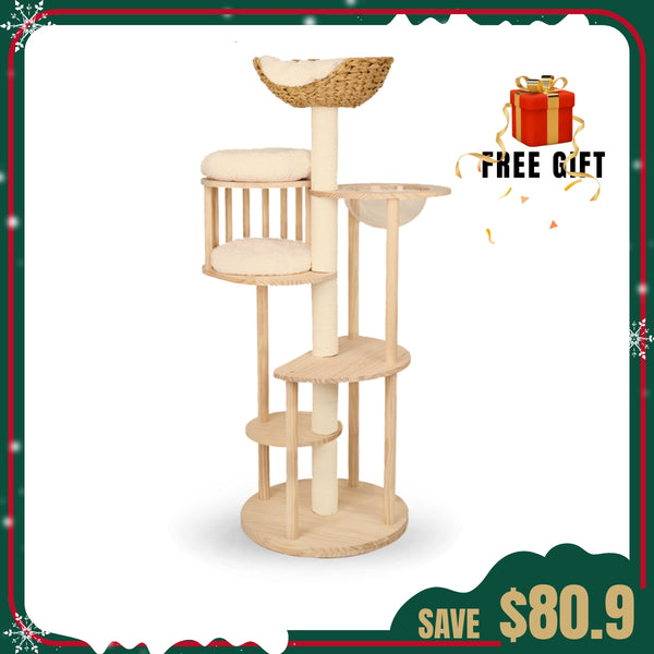 Wooden Cat Tree Tower